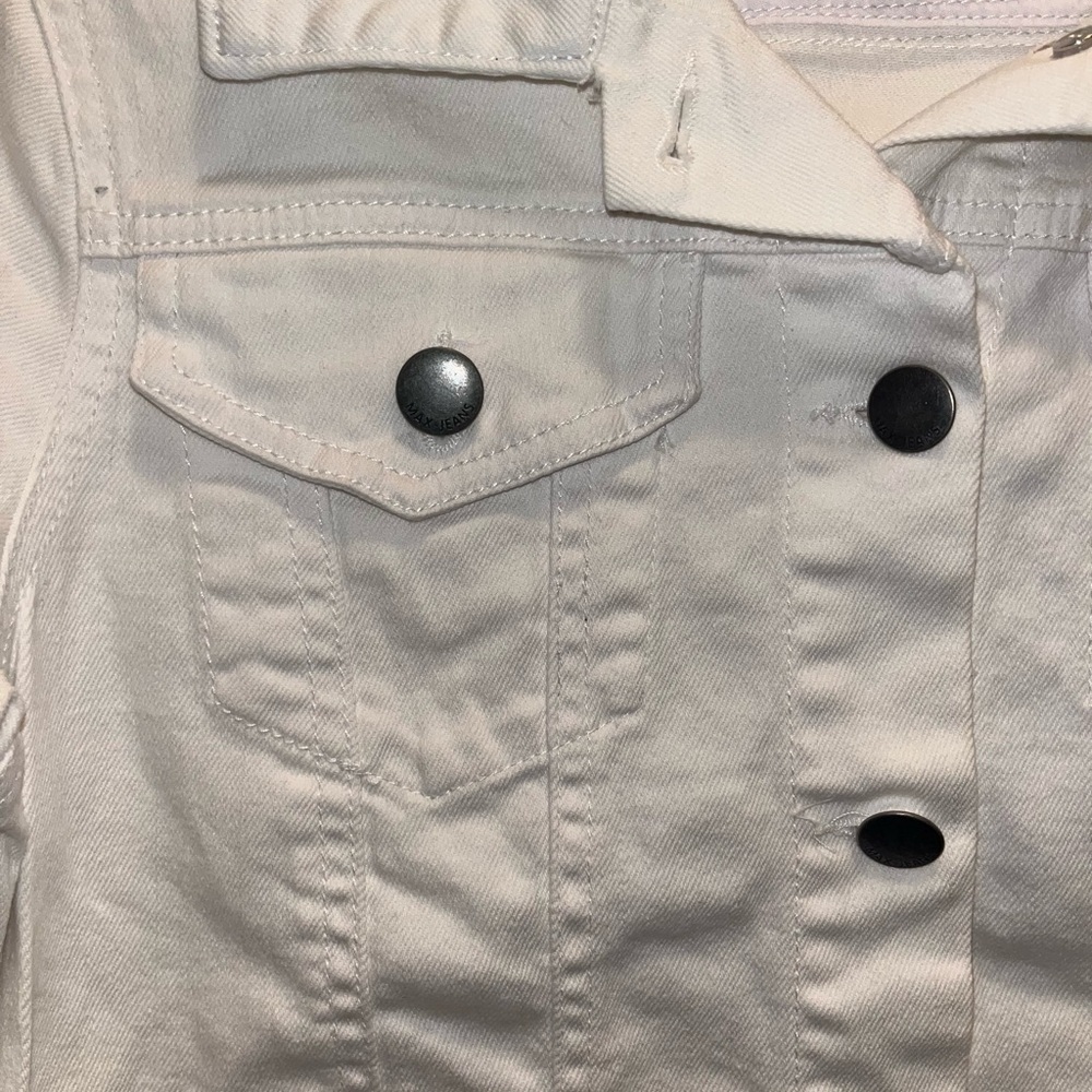 Jean Jacket White Denim Size Misses XS by Max Jeans - Picture 3 of 4